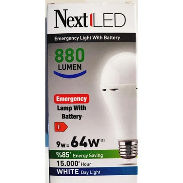 NextLED 9W Şarjlı Ampül Beyaz Işık